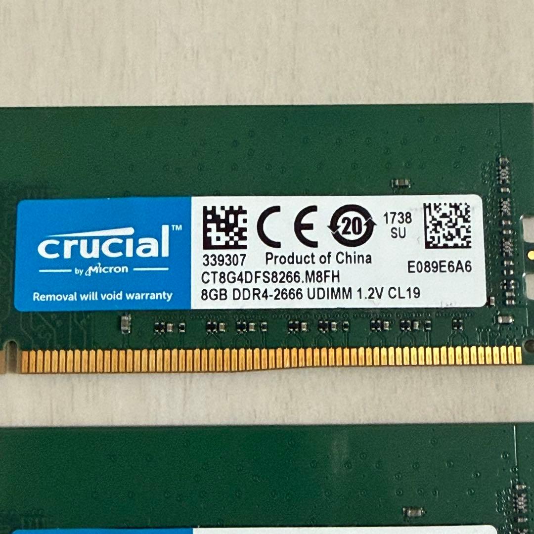 Crucial 16GB (8GB x 2) メモリ DDR4-2666