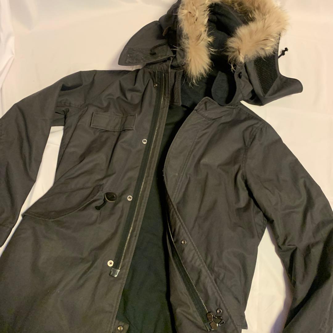 モッズコート取り外しファ付ブラックサイズ44 暖Thinsulateシンサレート