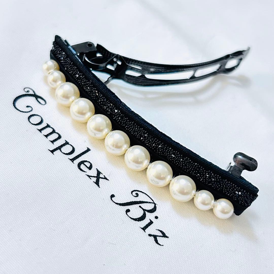 866【激レア入手困難】スワロフスキー付パールバレッタ／オケージョンシーンにも◎