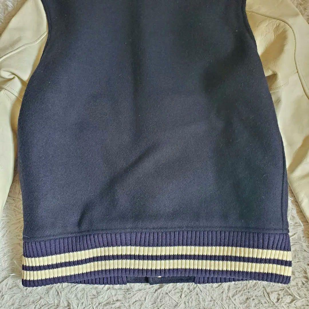 極美品 Gold 東洋エンタープライズ スタジャン レザー袖 36 紺 ネイビー