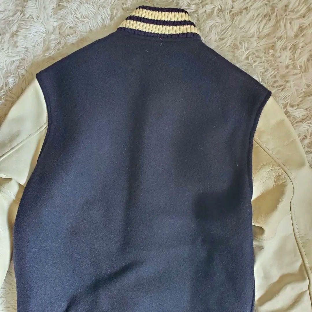 極美品 Gold 東洋エンタープライズ スタジャン レザー袖 36 紺 ネイビー