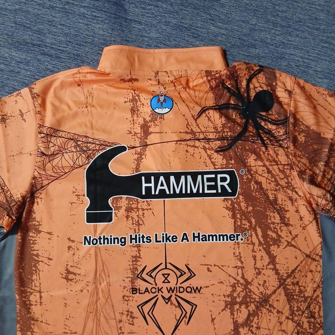日本未発売　ボウリングウェア　ブラックウィドー　オレンジ　サイズL　スパイダー