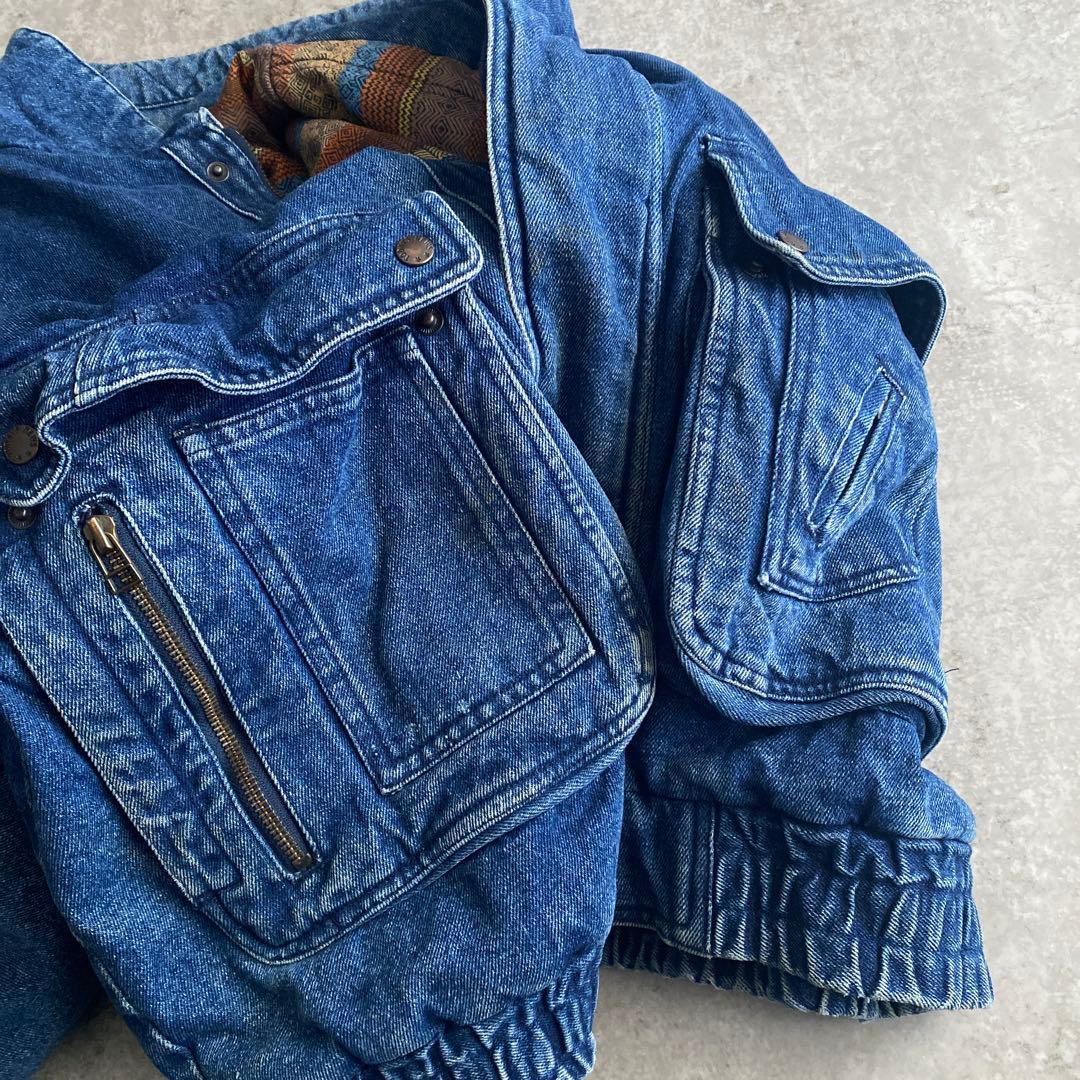 名作 80s TODAYS NEWS デニム ボンバージャケット ネイティブ
