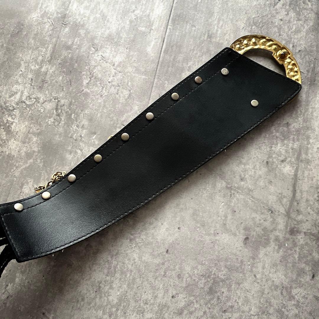 00s archive D.I.A デカバックル　チェーン　豹柄ベルト ギャル