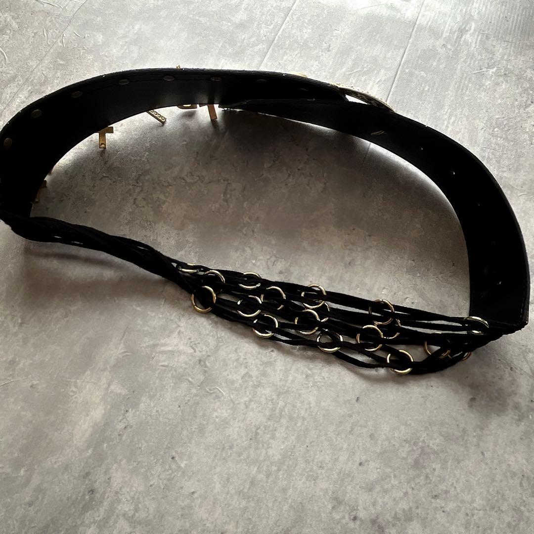 00s archive D.I.A デカバックル　チェーン　豹柄ベルト ギャル