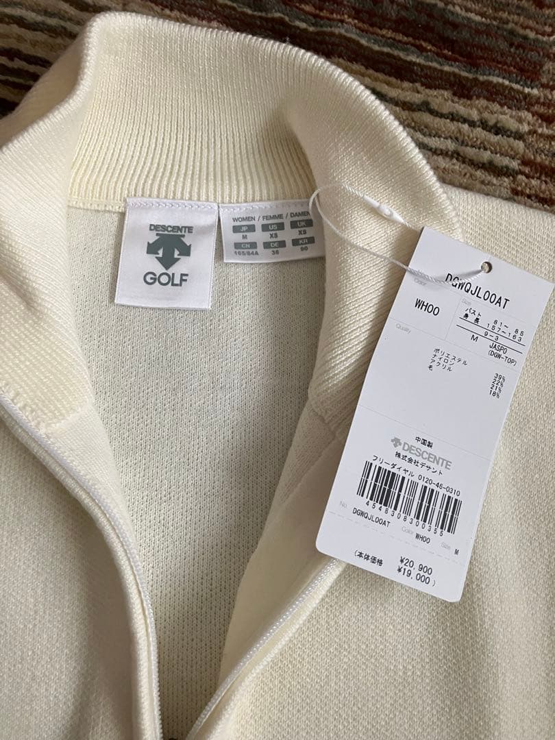 【タグ付き】DESCENTE GOLF ハーフジップ　モックネック　ニット