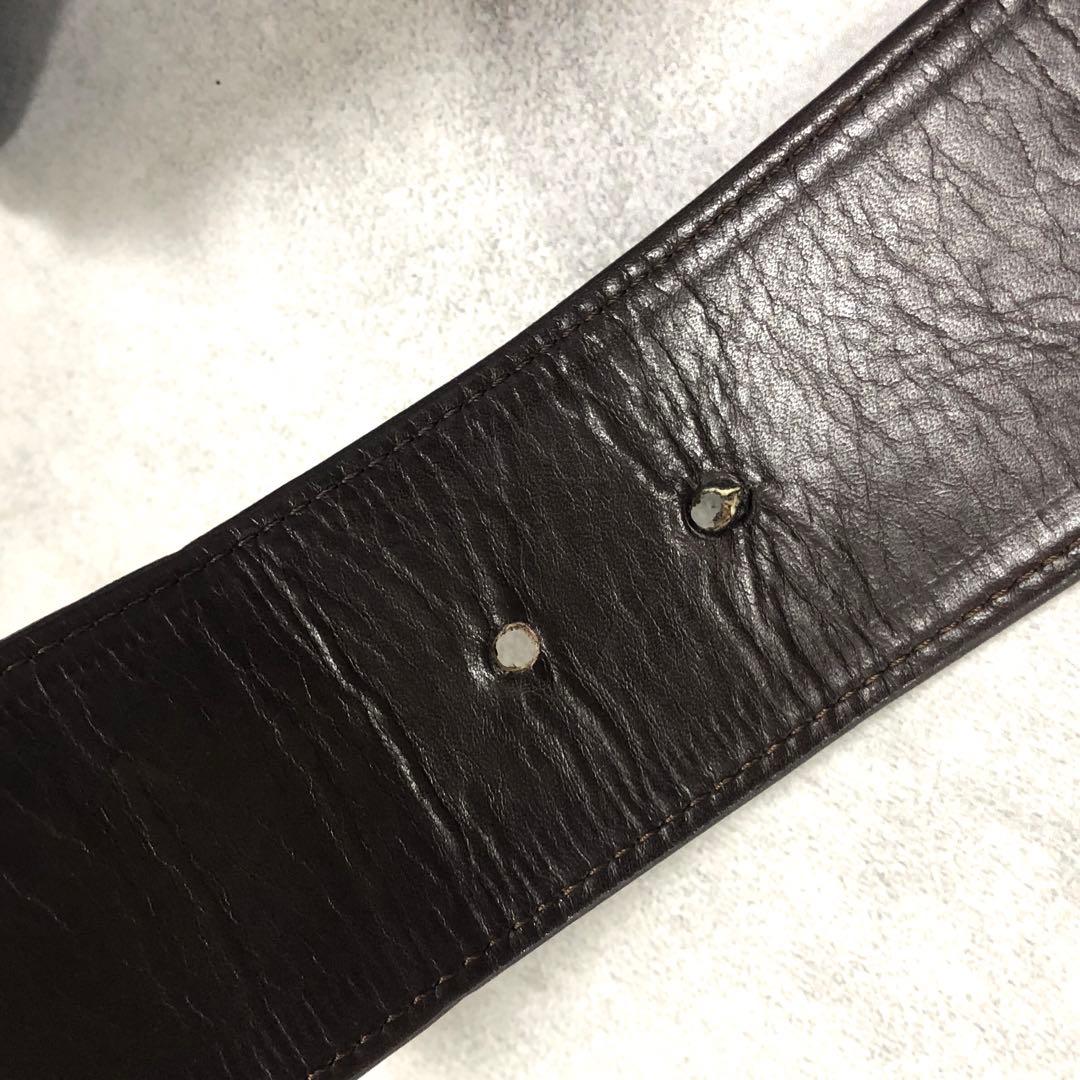 美品✨LOEWE ベルト タッセルモチーフ ブラウン レザー 75 幅広タイプ