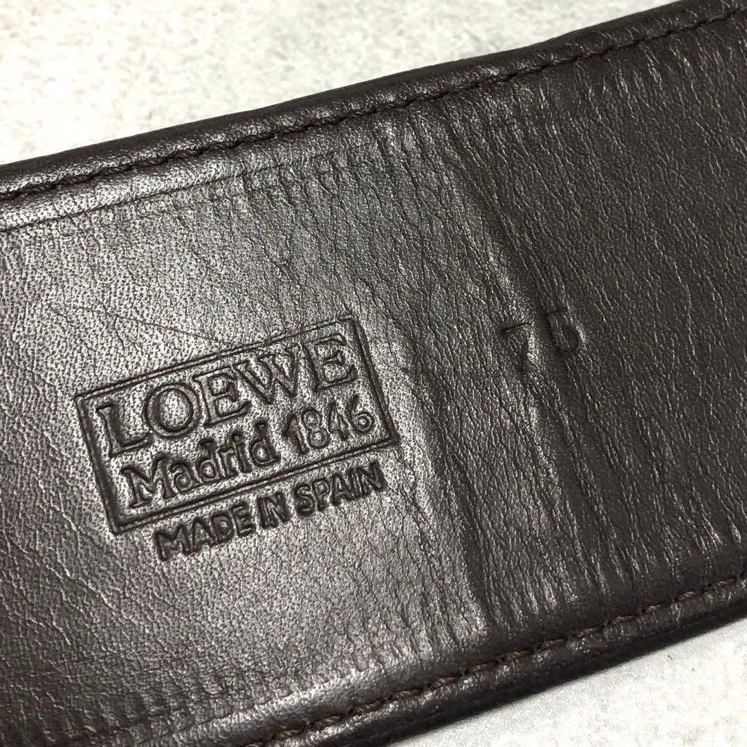 美品✨LOEWE ベルト タッセルモチーフ ブラウン レザー 75 幅広タイプ