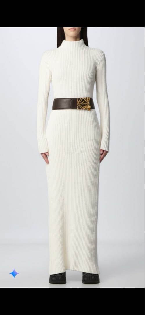 美品✨LOEWE ベルト タッセルモチーフ ブラウン レザー 75 幅広タイプ