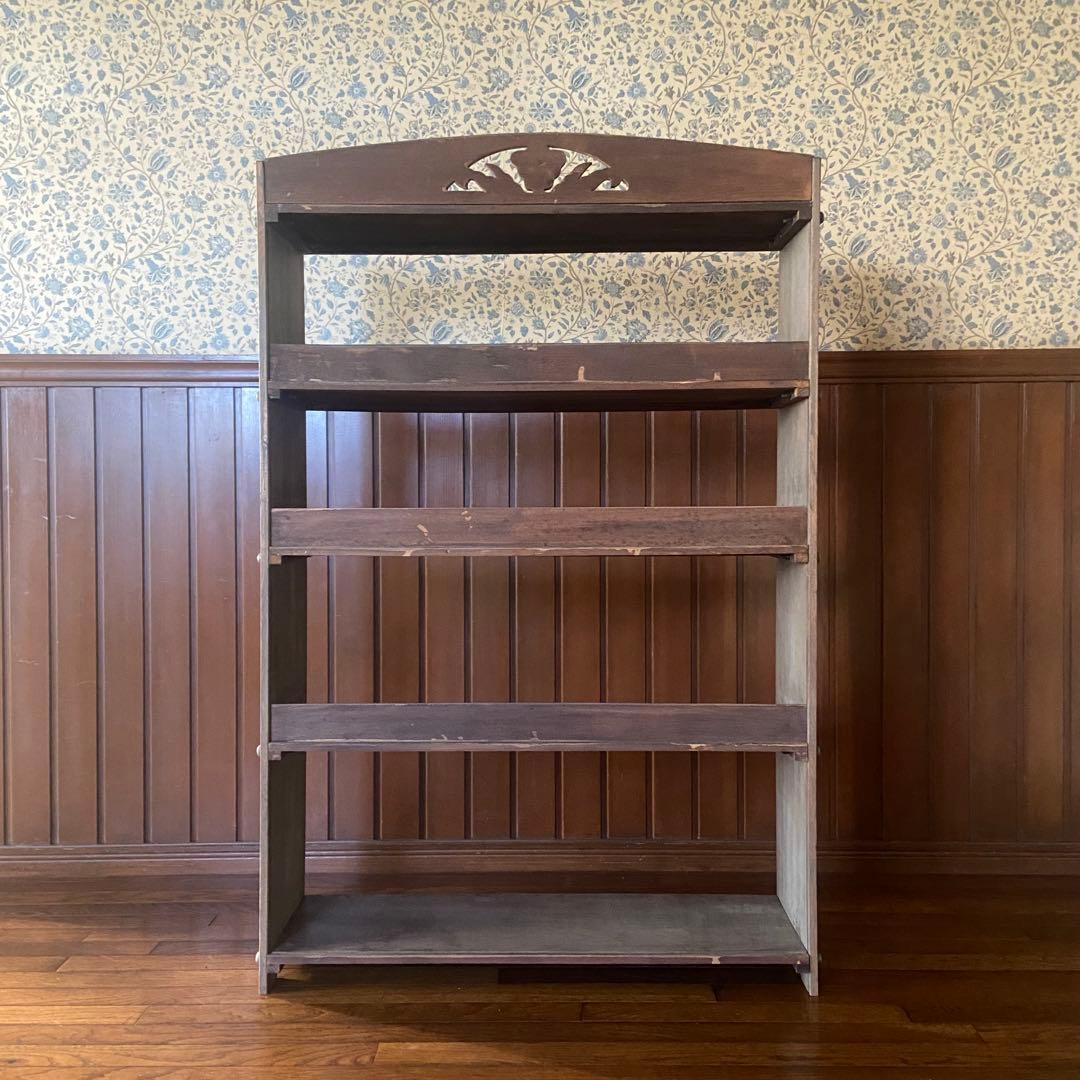 大正ロマン　本棚　アンティーク家具　オープンラック　ビンテージ