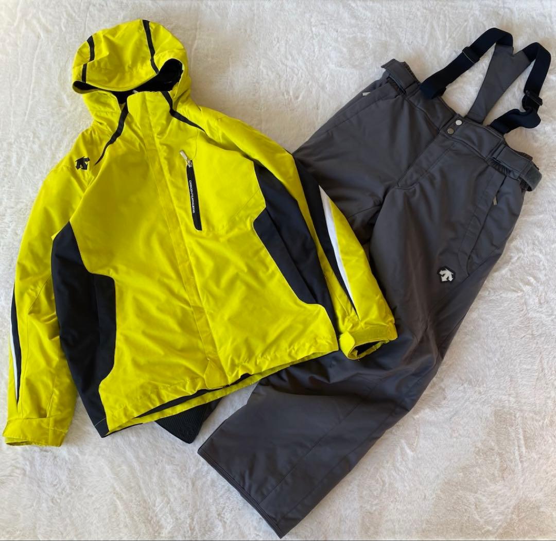 DESCENTE スキーウェア　セットアップ　上下　イエロー　グレー　XL