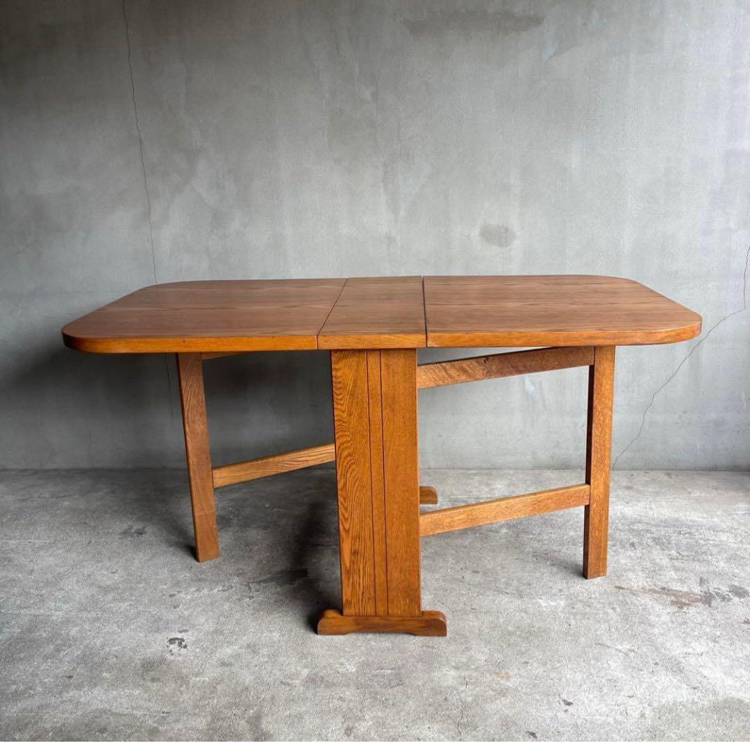 ママりん様専用】オールドビンテージ バタフライテーブル オーク材 無垢