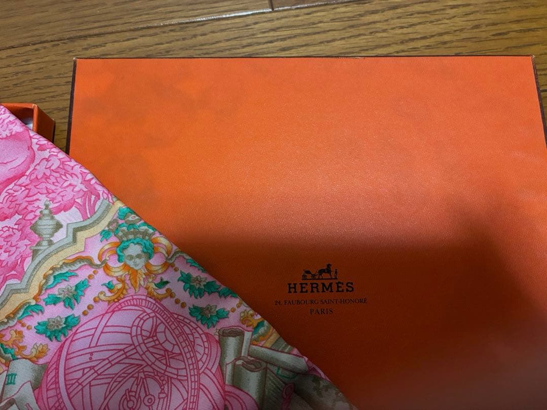 HERMES シルク スカーフ ピンク