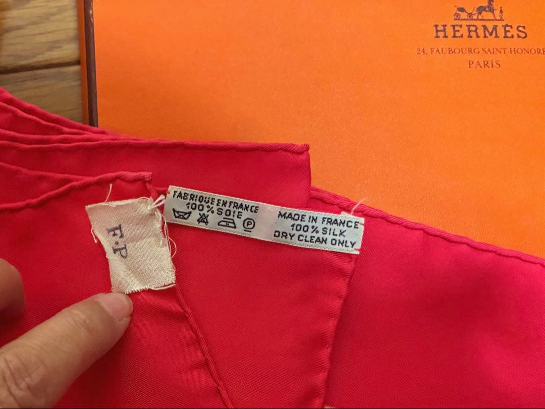HERMES シルク スカーフ ピンク