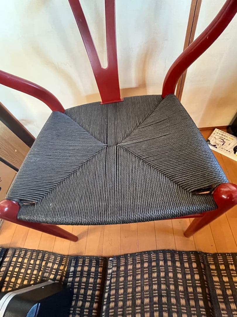 再値下げしました。北欧家具。カールハンセンの、Ｙチェア朱のラッカー仕上げ。