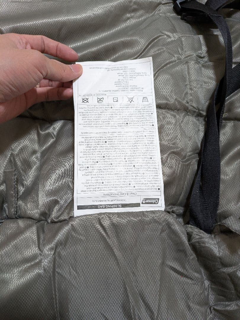 Coleman 収納バッグ付きタスマンキャンピングマミー 使用可能温度-15度