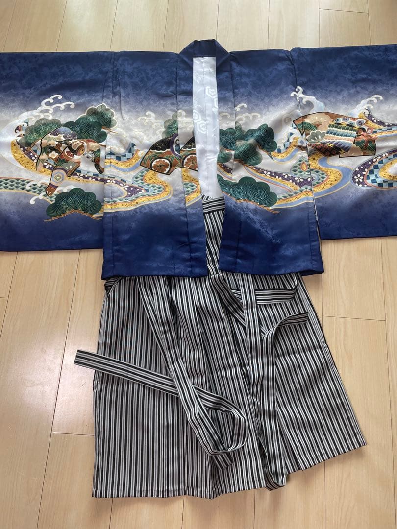 子供用着物セット 鷹デザイン 草履付き