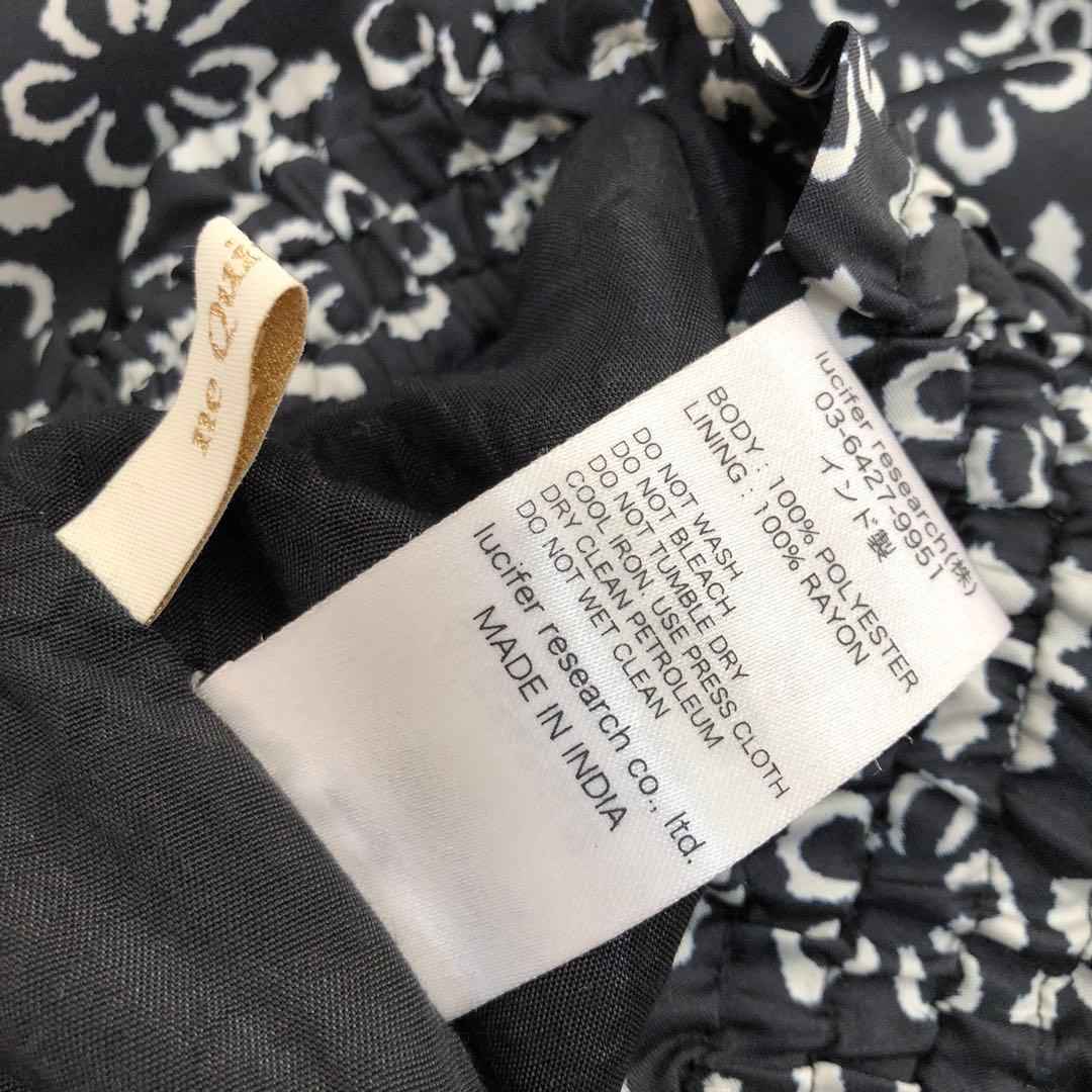 ヌキテパ FLOWER PRINT TUCK GATHER SKIRT ブラック