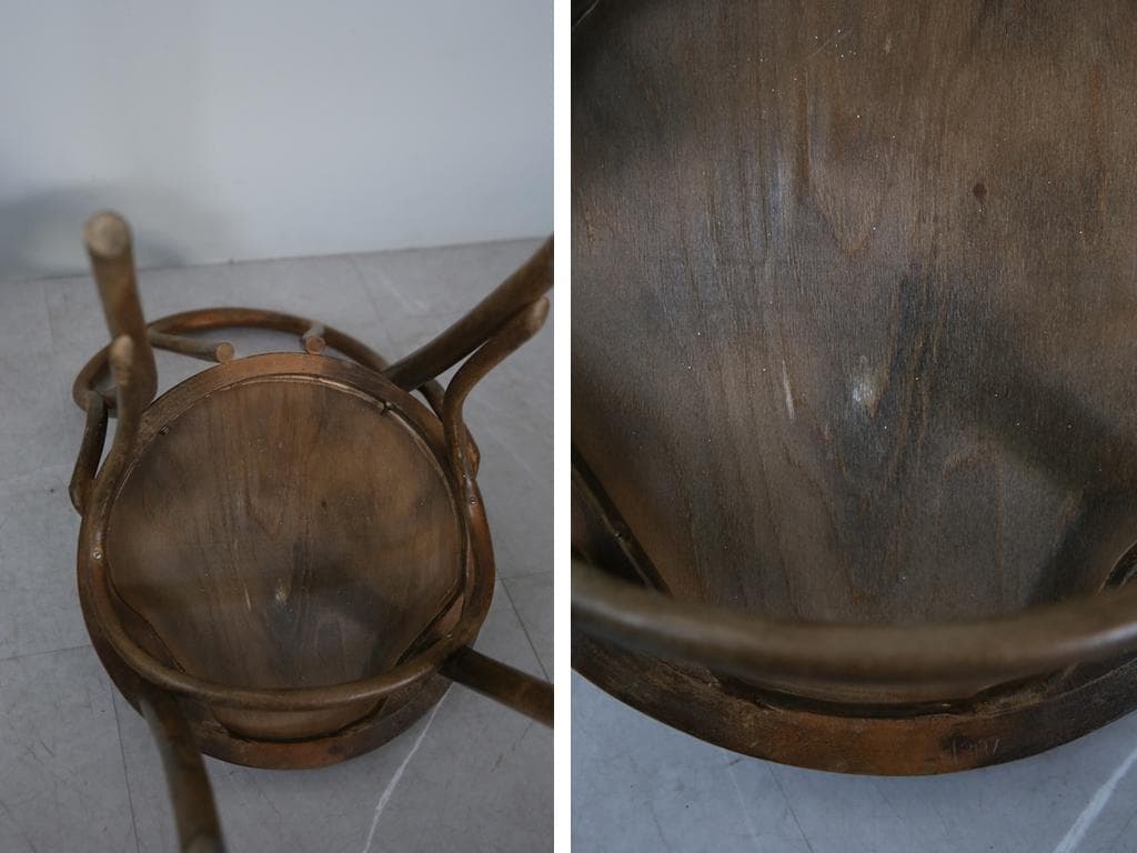 フランスアンティーク木製ベントウッドチェア/ダイニングイス/椅子(92-64)