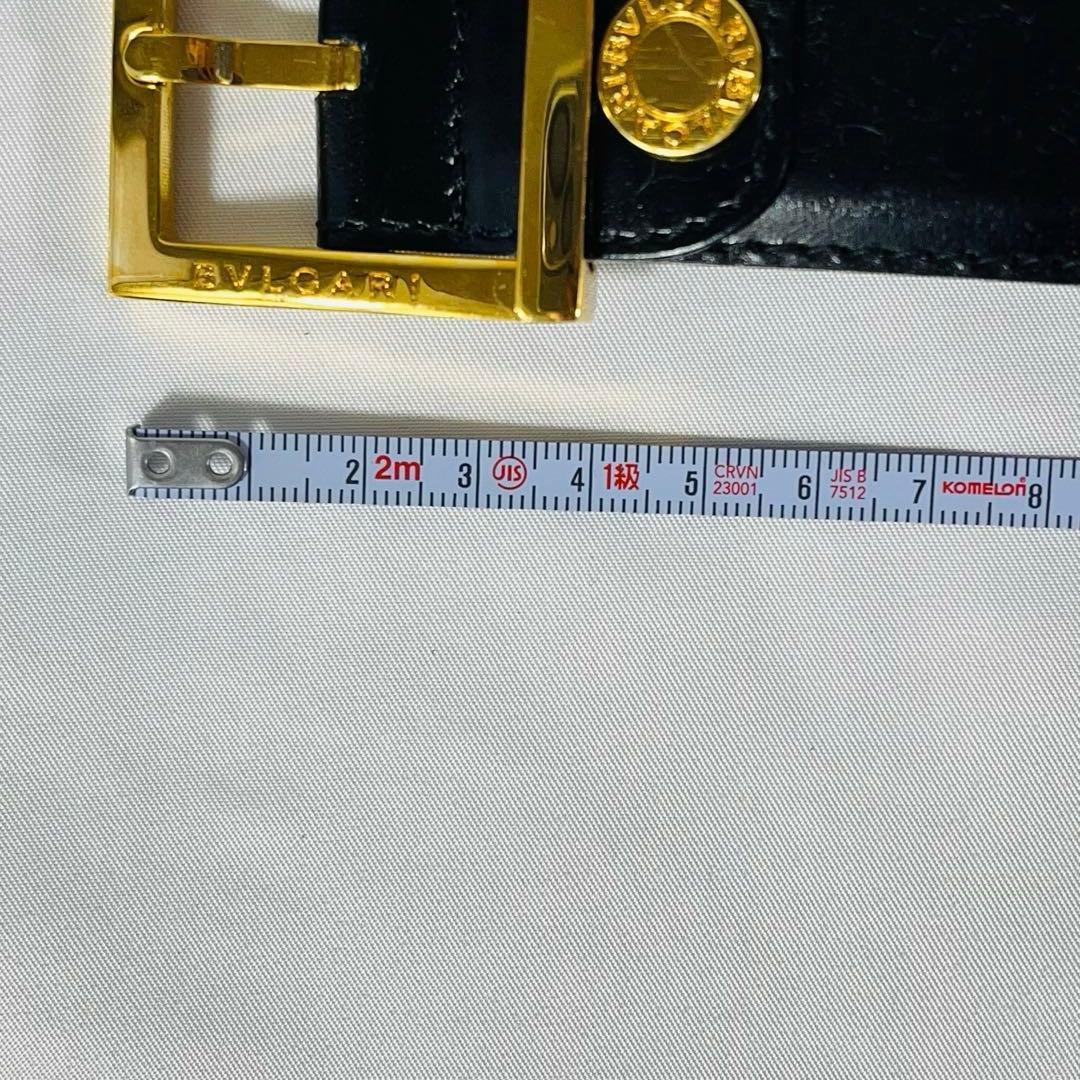 Bvlgari ブルガリ　黒レザーベルト 金色バックル　ユニセックス