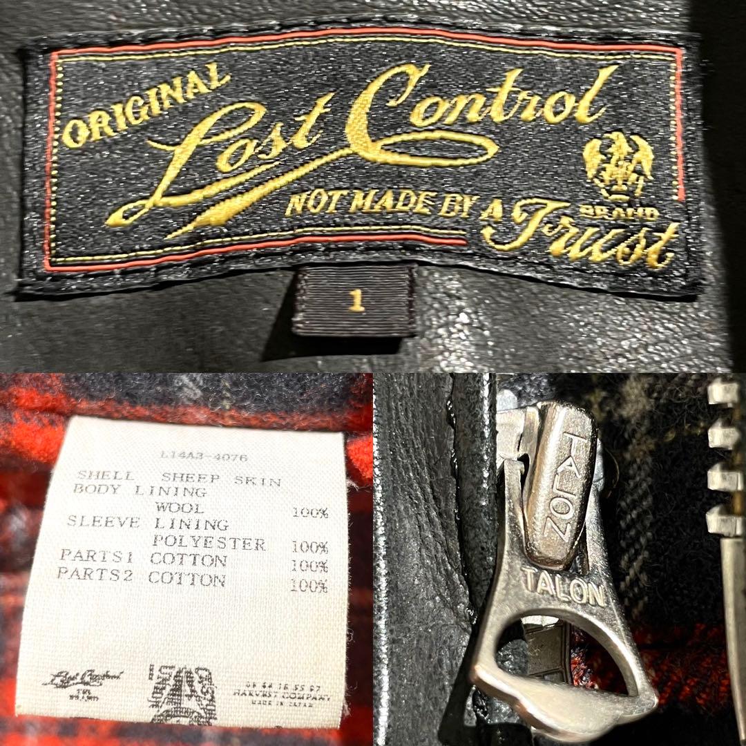 入手困難✨ ロストコントロール レザージャケット 羊革 チェック柄