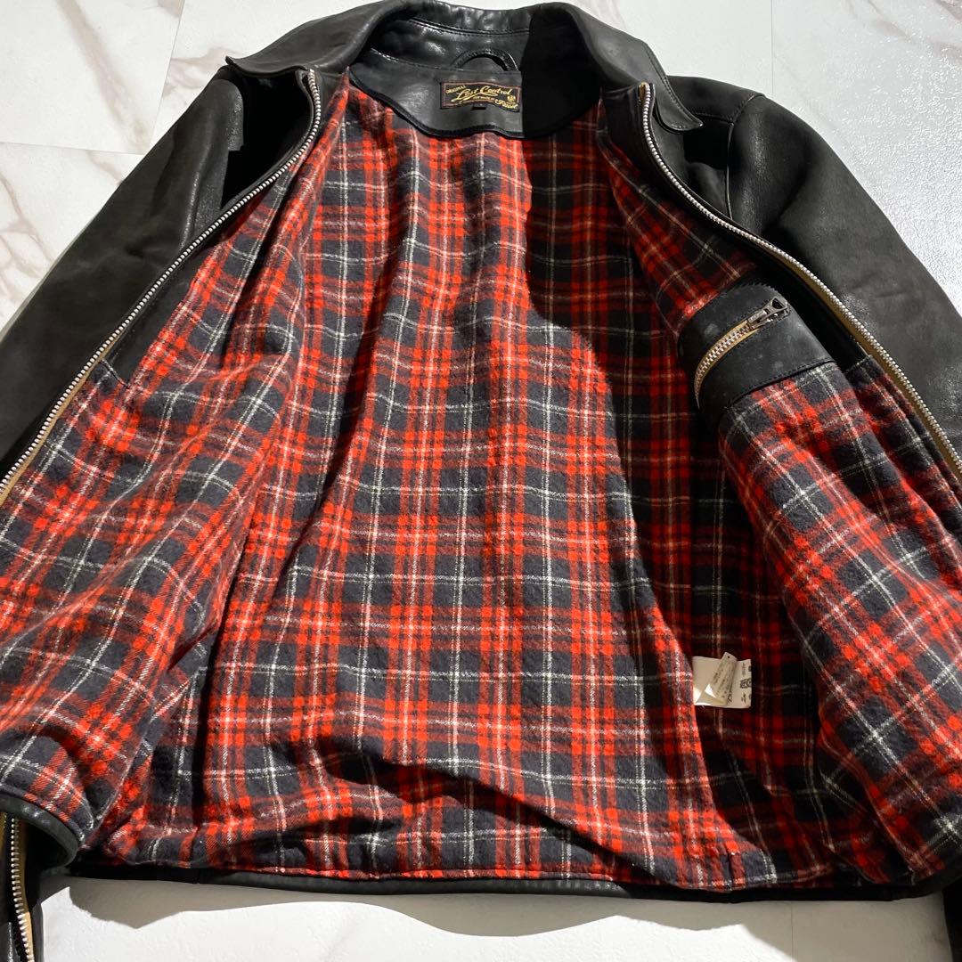 入手困難✨ ロストコントロール レザージャケット 羊革 チェック柄