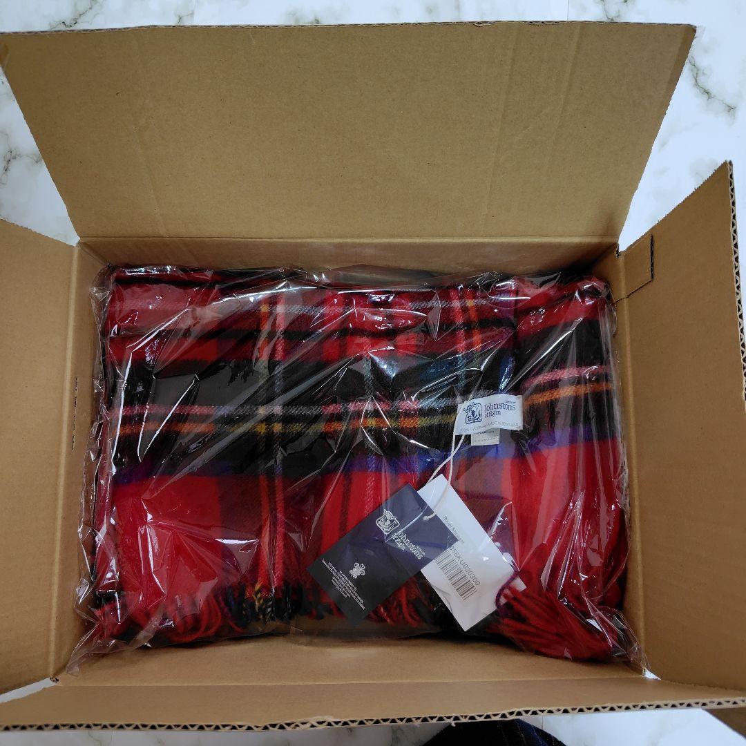 カシミヤJohnstonsジョンストンズ 大判ストール冬小物　ボリュームマフラー