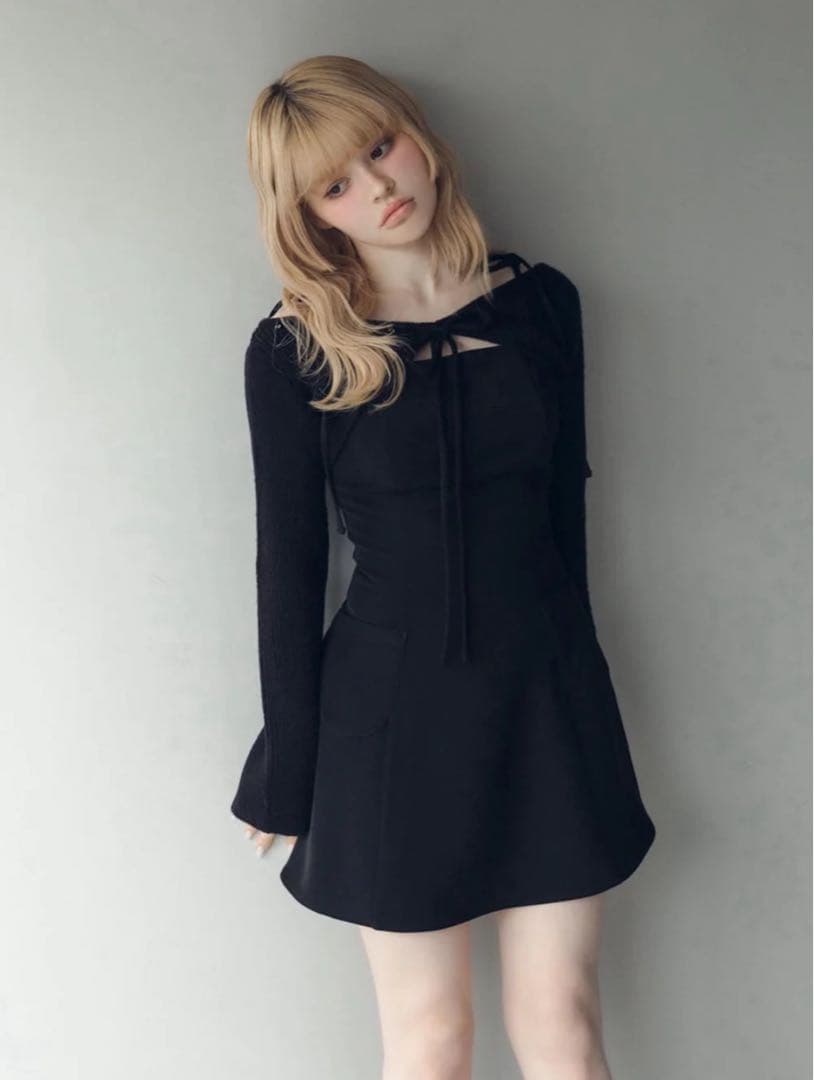 andmary Lamia knit set mini dress