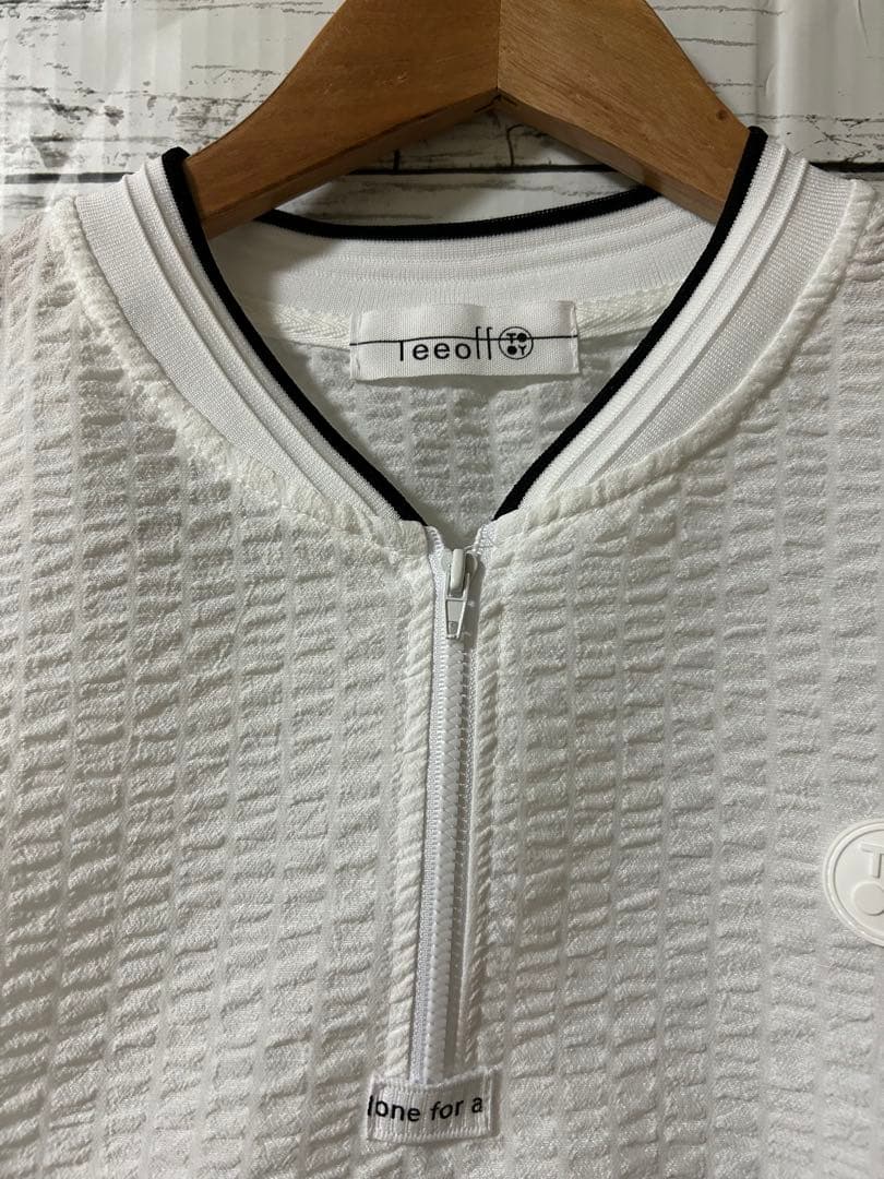 レディースゴルフウェアセットアップ　ショートパンツ　Lサイズ ホワイト／ブラック