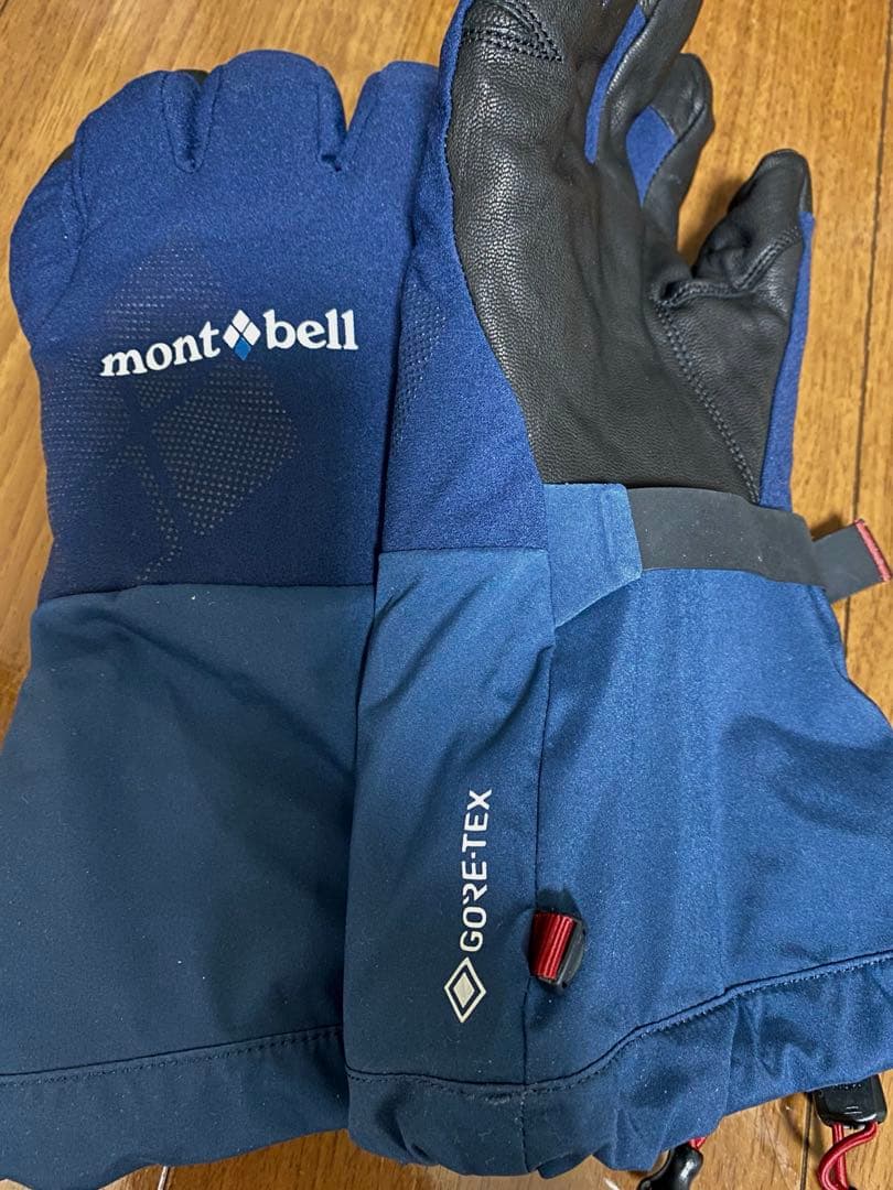 モンベルアルパイングローブインナー付ゴアテックス　山羊皮 サイズメンズMネイビー