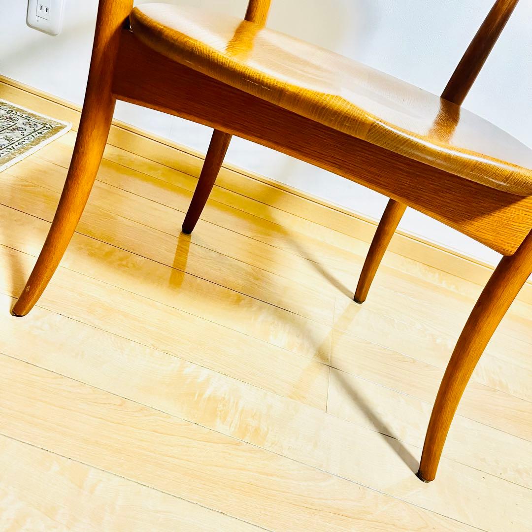 【美品】飛騨産業 HIDA クレセントアームチェア ウォールナット キツツキ①