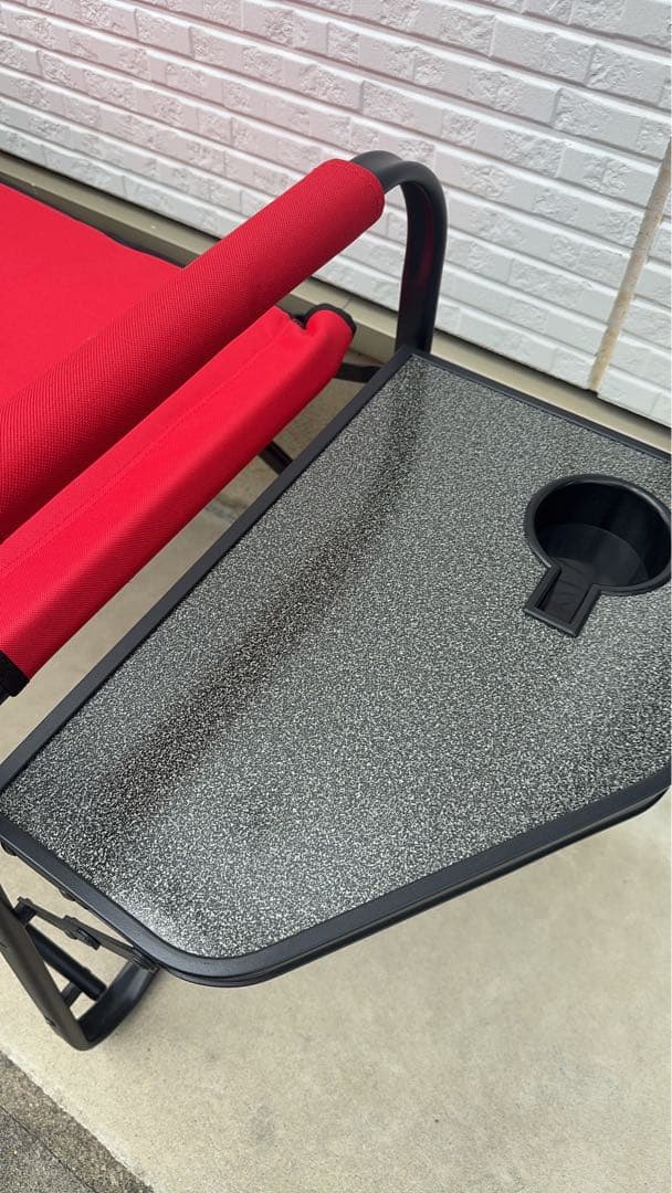 【★限定価格★】Colemanサイドテーブル付デッキチェアST(レッド)2脚