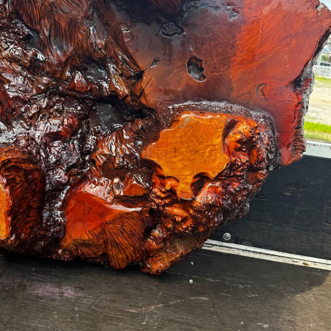 メイプル 座卓 瘤材 総無垢 脚一体型 希少品　応接間、和室等に最適。