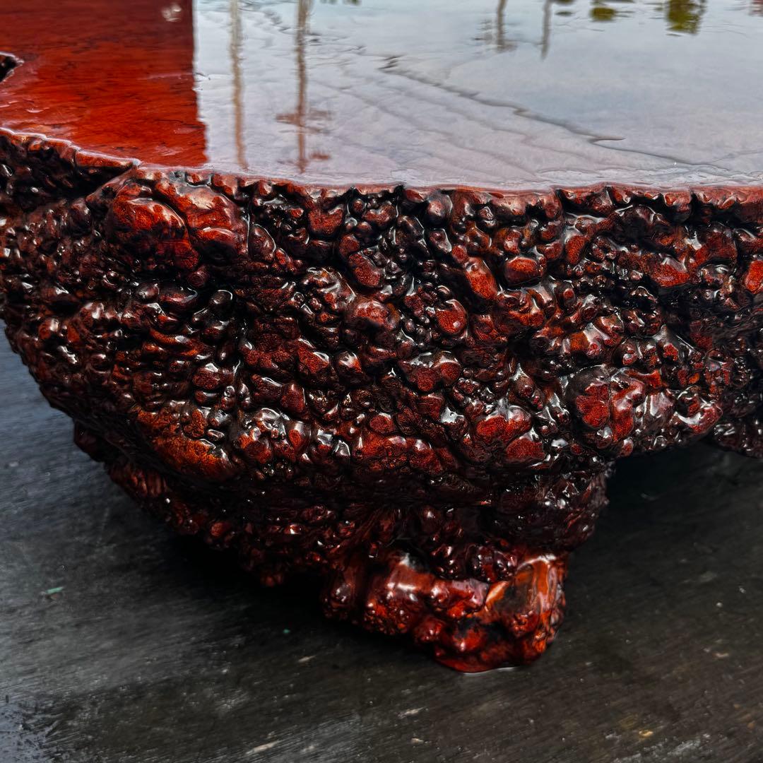 メイプル 座卓 瘤材 総無垢 脚一体型 希少品　応接間、和室等に最適。