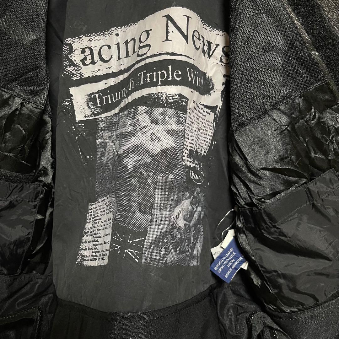 トライアンフモーターサイクルライダースレザージャケットレディースL