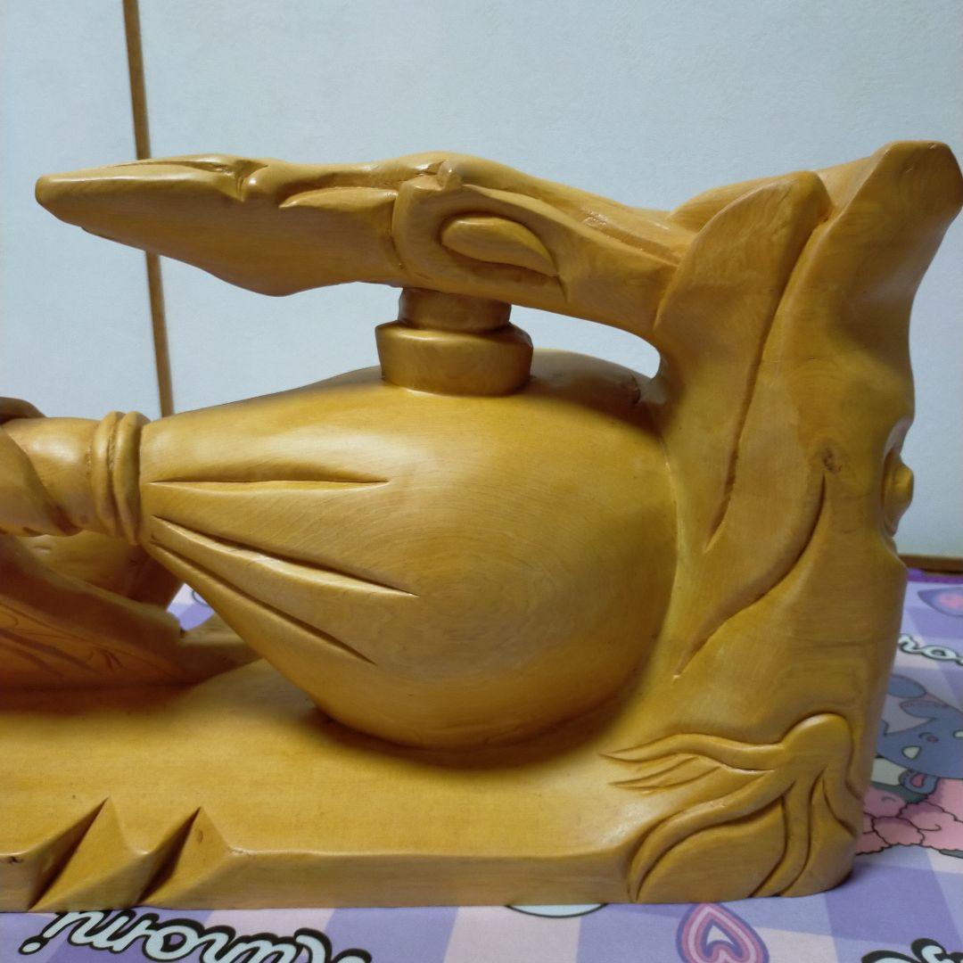 布袋様 木彫り 置物 七福神 仏像 特大 開運 風水 金運 財運 風水 玄関