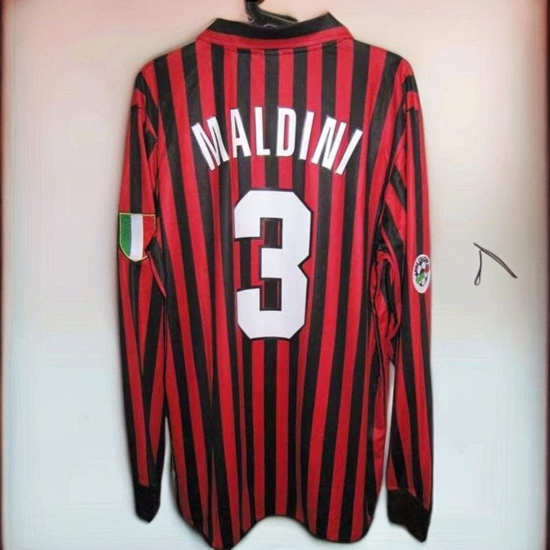 99-00 ACミラン マルディーニ 長袖 シャツ 3番