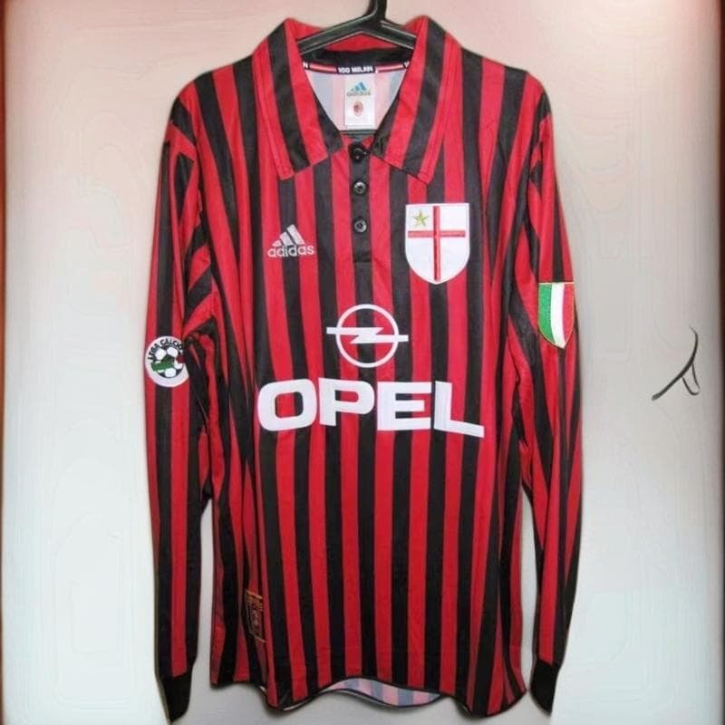 99-00 ACミラン マルディーニ 長袖 シャツ 3番