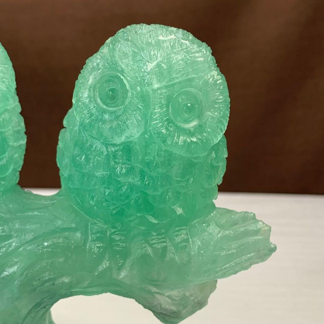 ALLSALE☆かわいいグリーンフローライト・ふくろう