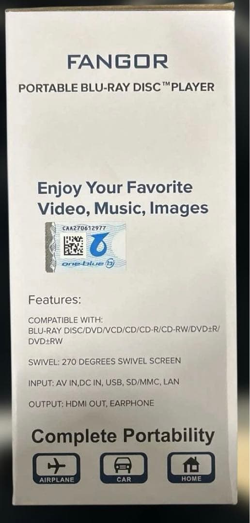 FANGOR ポータブルブルーレイプレーヤー　F–BR126