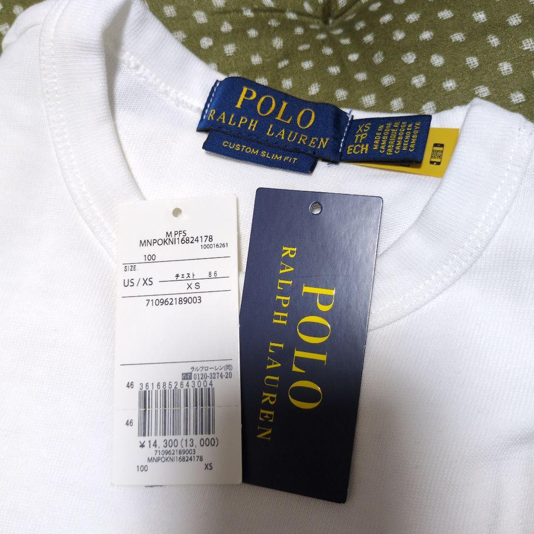 新品タグ有り ポロラルフローレン 胸ポケット付きロンT Tシャツ US/XS