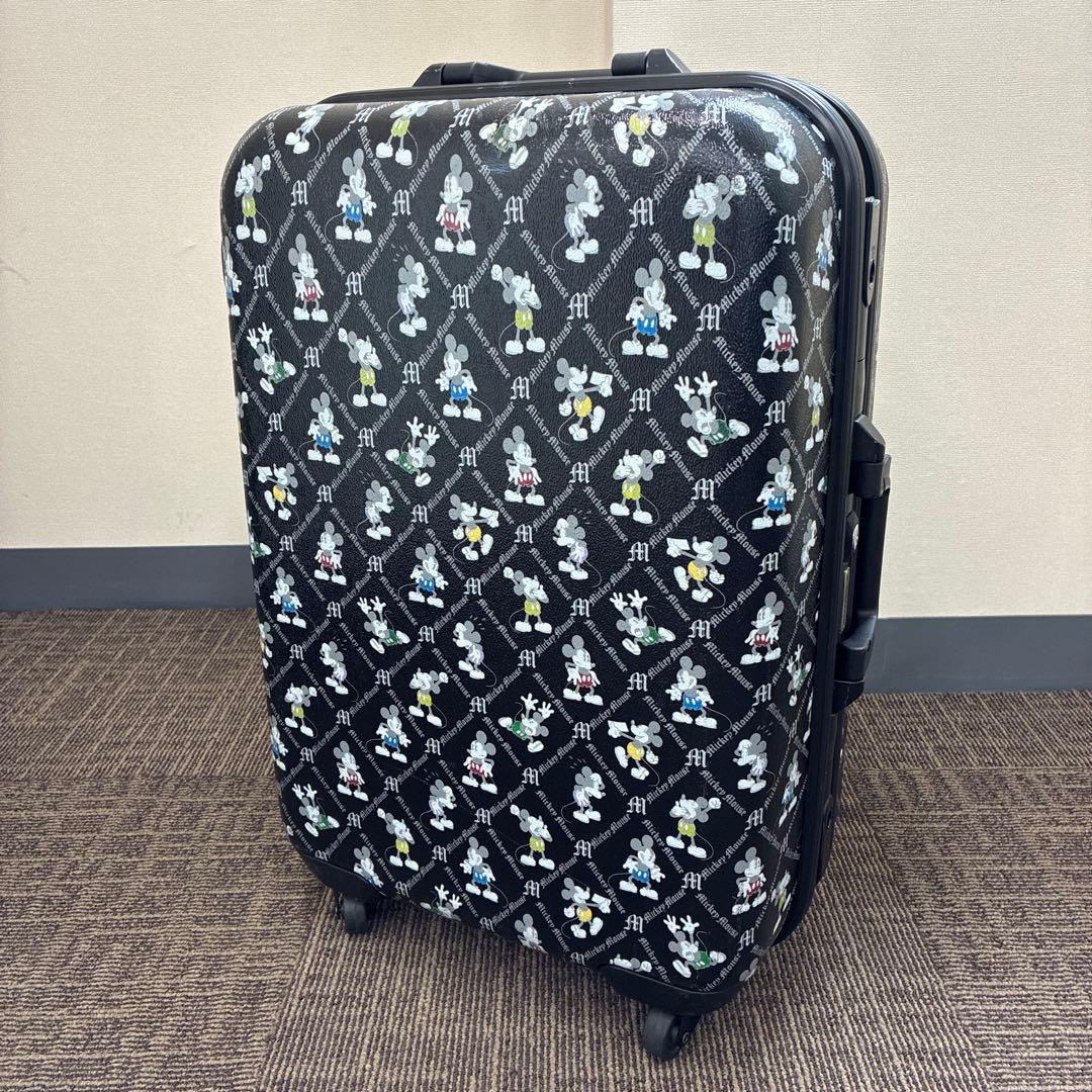 希少 美品 Disney ミッキー キャリーケース 鍵付 ハードケース 鍵付 黒