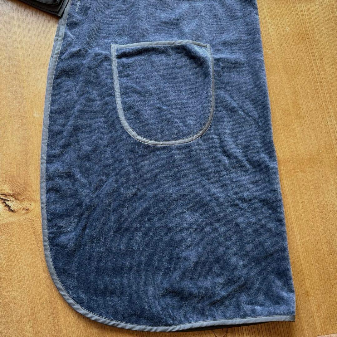 新品未使用】Hotman ホットマンサロンエプロン　 ブルーグレー　シェニール織