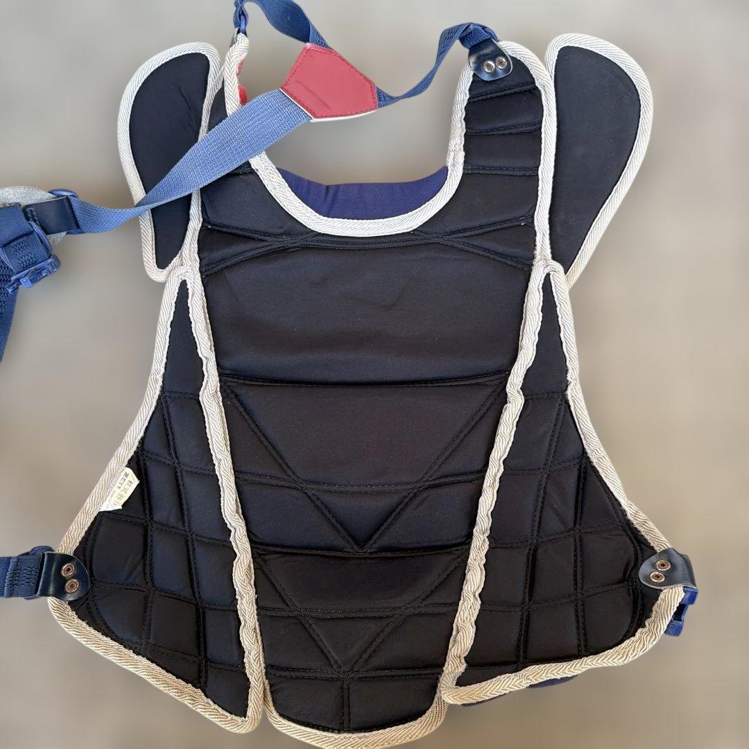 ゼット(ZETT) キャッチャー防具　軟式用　 赤/紺