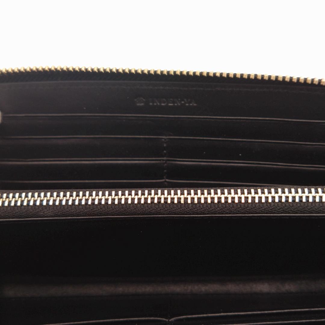 インデンヤ 印傳屋 鹿革 長財布 ラウンドファスナー 龍 ブラック