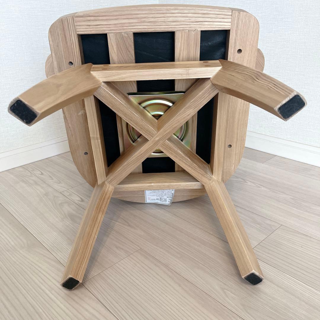 回転式 肘付き 介護 福祉にも最適 高級 天然木NAGAREチェア 美品