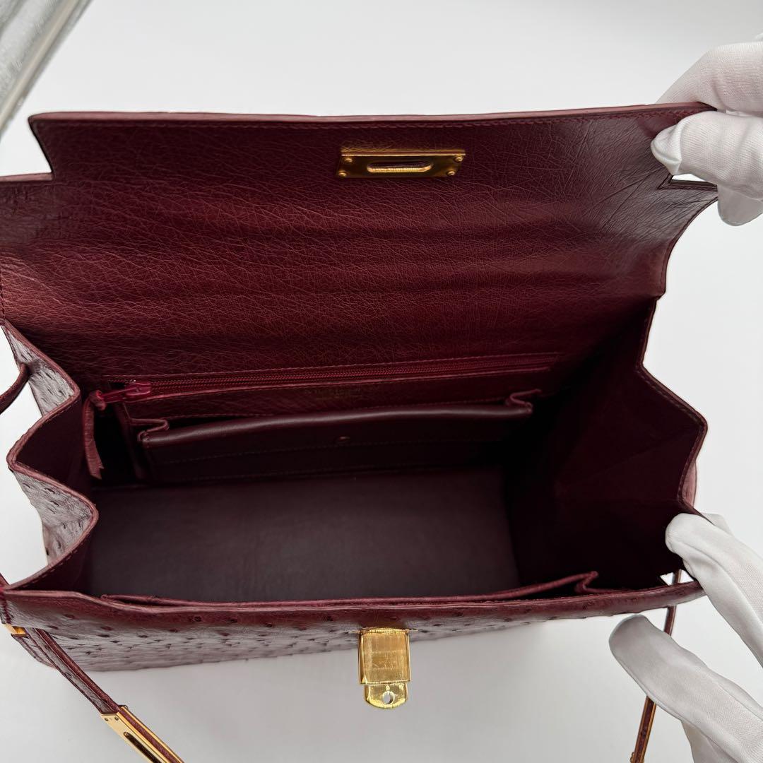 MORABITO モラビト スカラ28 オーストリッチ 赤色 レッド 付属品完備