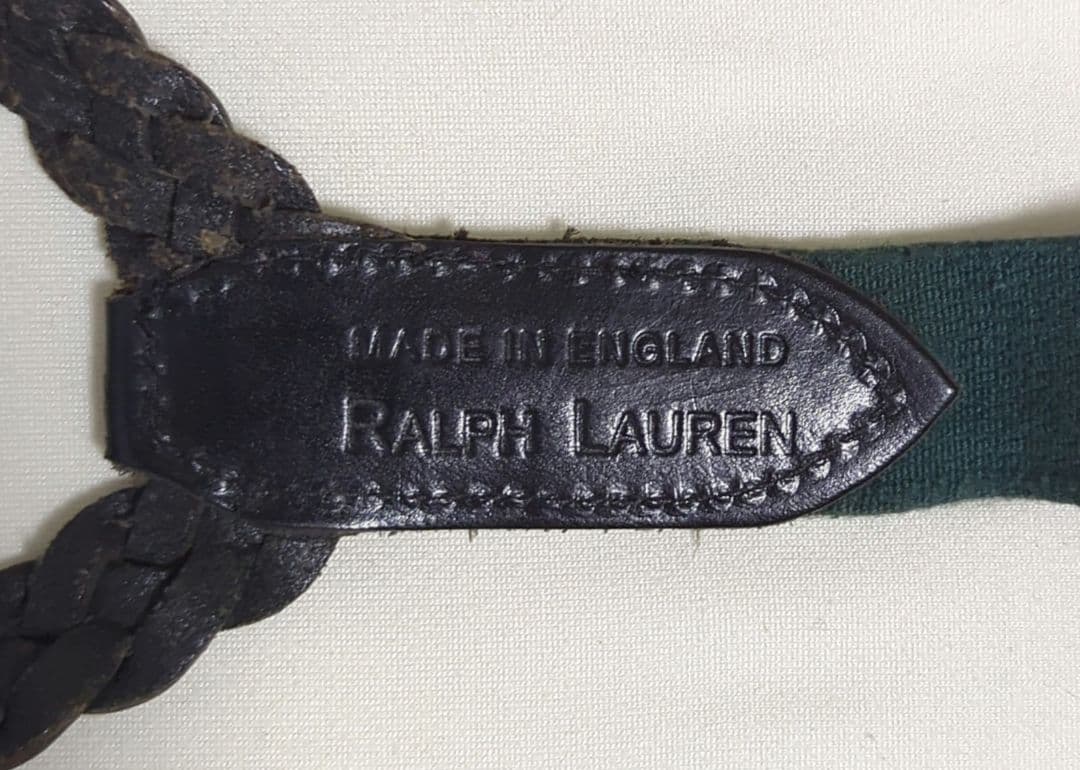マサチューセッツ　Ralph Lauren　メッシュレザー　サスペンダー