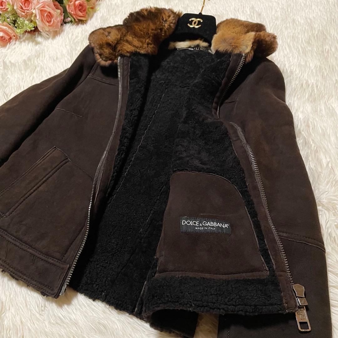 a*i様 《最高峰の絶品》Dolce & Gabbana ファー付きムートンジャ