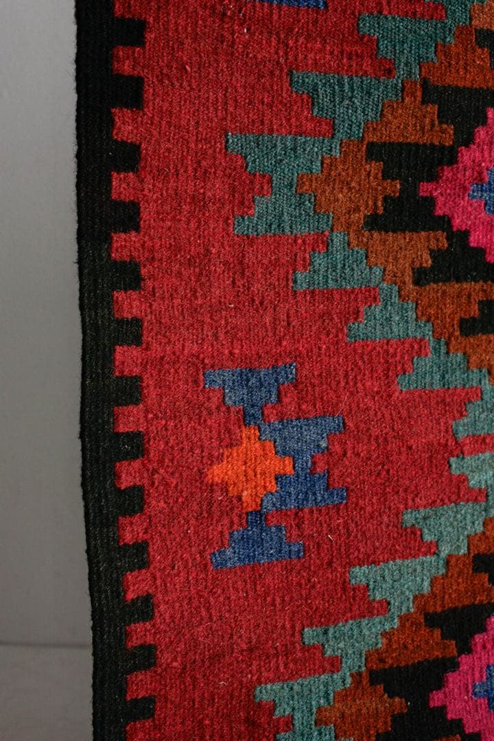 108cm×73cm キリムラグ　ウール　コットン　ネイティブ柄　アジアン